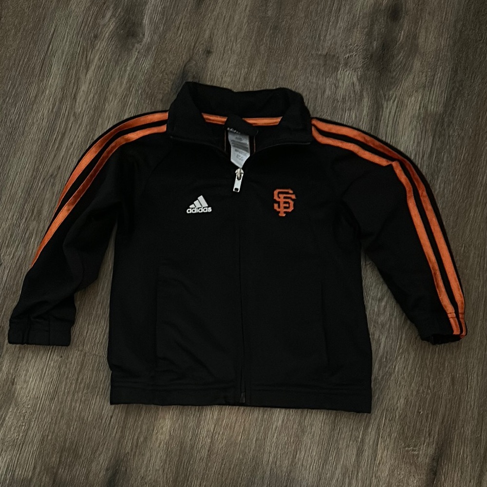 Adidas Black and Orange San Francisco Giants  zip up jacket